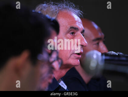 Bangkok, Thailand. 05th Sep, 2016. Vahid Halilhodzic coach of Japan speaks to the media at The Emerald Hotel in Bangkok during the press conference of the final round of Asian qualifiers for the 2018 World Cup before match between Thailand Vs Japan at Rajamangala National Stadium in Bangkok. © Vichan Poti/Pacific Press/Alamy Live News Stock Photo