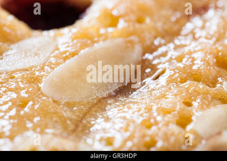 Cherry Bakewell Tart Stock Photo