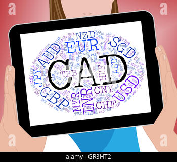 Cad Currency Showing Canadian Dollars And Banknote Stock Photo