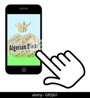 Algerian Dinar Indicating Worldwide Trading And Word Stock Photo