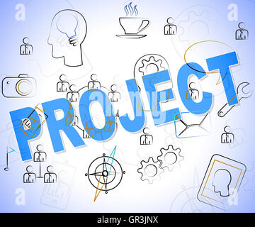 Projects Word Splitted Project Word Showing Mission Enterprise And Activity Stock Photo - Alamy