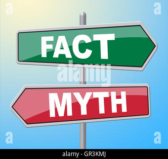 Fact Myth Signs Showing The Facts And Untrue Stock Photo