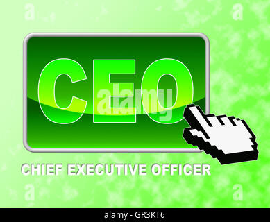 Ceo Button Representing Chief Executive Officer And Senior Manager Stock Photo