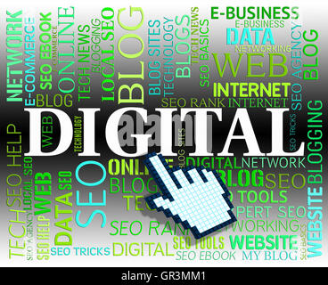 Digital Word Indicating Web Site And Network Stock Photo