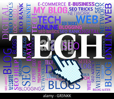 Tech Word Indicating Web Site And Net Stock Photo