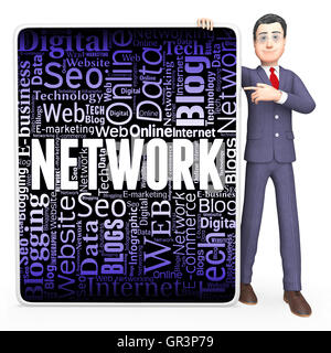 Network Sign Meaning Global Communications And Placard Stock Photo