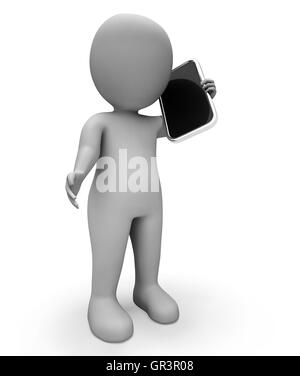 Calling Smartphone Showing World Wide Web And Voice Over Ip 3d Rendering Stock Photo