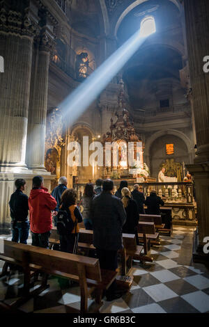 Granada, Spain - March 23, 2008 - Main Cathedral interior of Granada, Andalusia, Spain Stock Photo