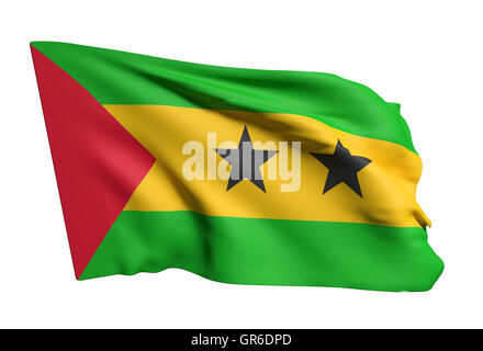 3d rendering of Democratic Republic of Sao Tome and Principe flag waving Stock Photo