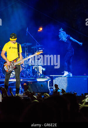 Guano Apes performance at outdoor festival FEZEN in Szekesfehervar on 6th of August, 2016, Hungary Stock Photo