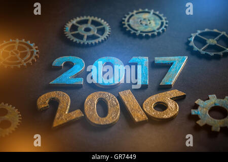 Concept of upcoming new year and passing of time. Stock Photo