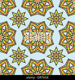 Seamless pattern from abstract elements in ethnic style Stock Vector