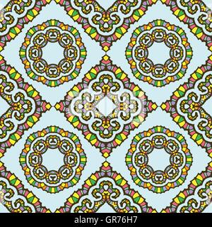 Seamless pattern from abstract elements in ethnic style Stock Vector