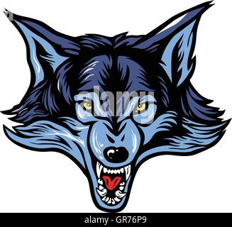 Wolf Head Mascot Vector Illustration Stock Vector