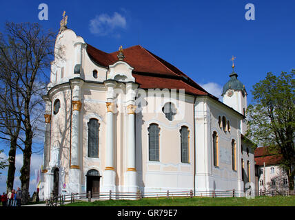 Famous Church In Bavaria Wieskirche Stock Photo