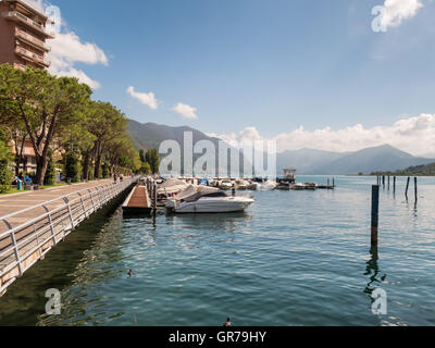 Sarnico village at the lakeside of lake Iseo in Italy Stock Photo