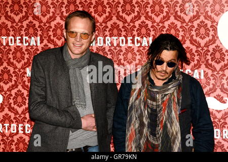 Paul Bettany And Johnny Depp Photocall Mortdecai Stock Photo