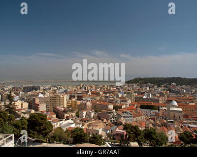 Cagliari, View From The Old Town Castello Of The City, Sardinia, Italy, Europe Stock Photo