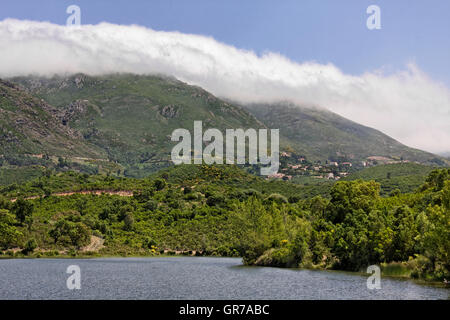 Lac De Padula Padula Lake Near The Mountain Village Oletta In The Nebbio Region, Northern Corsica, France, Europe Stock Photo