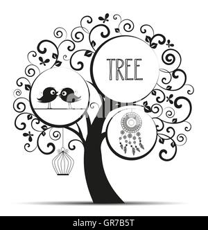 Vector silhouette tree Stock Vector