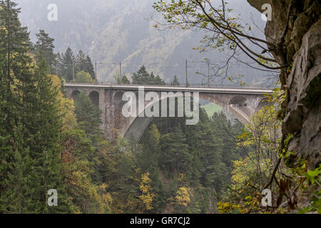 Over Numerous Bridges And Tunnels The The Gotthard Railway Overcomes The Main Ridge Of The Swiss Alps Stock Photo