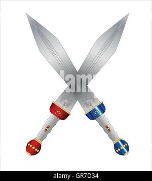 Crossed Swords Isolated on White Bg Graphic by ivankotliar256 · Creative  Fabrica