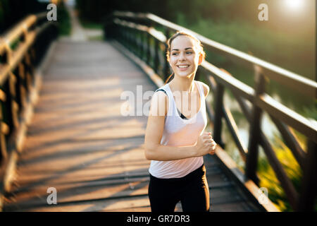Sporty woman living a healthy life Stock Photo