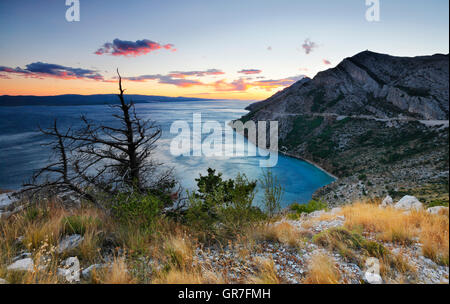 Sunset in Dalmatia, Makarska Riviera, Croatia Stock Photo