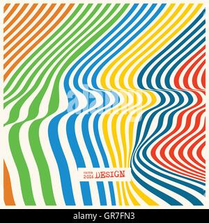 Design monochrome waving lines illusion background. Stock Vector