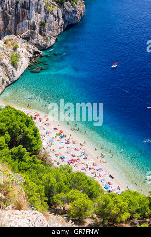 Beautiful beach in Makarska Riviera, Makarska in Dalmatia Stock Photo