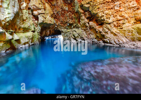 Odysseys cave on island Mljet Stock Photo