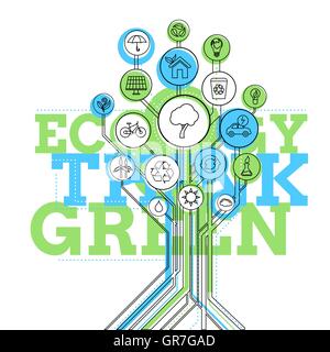 Ecology Infographic. Think Green Stock Vector