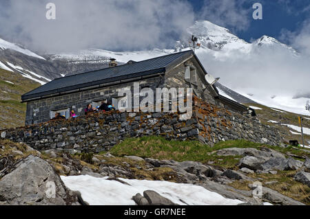 Mountain Hut Susanfe, Cabane De Susanfe, Champery, Valais, Switzerland Stock Photo