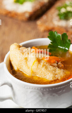 Bavarian Dumpling Soup Stock Photo