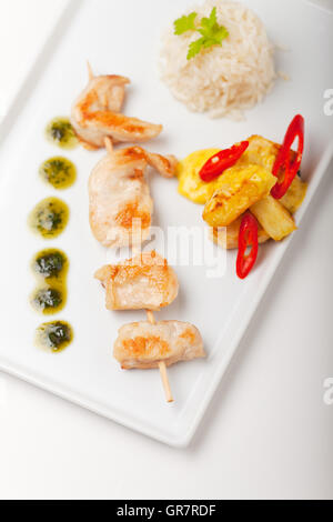 Chicken Skewers Stock Photo