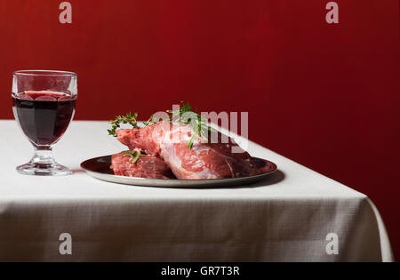 Raw Lamb Meat Stock Photo