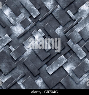 rusty fix wall. grunge metal background and texture. 3d illustration. Stock Photo