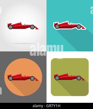 sport car flat icons vector illustration isolated on background Stock Vector