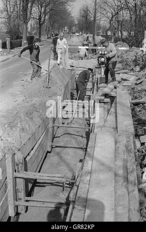 Civil Engineering 1967 Bw Stock Photo