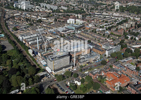 aerial view of Kings College Hospital KCH in Southwark, South London, UK Stock Photo