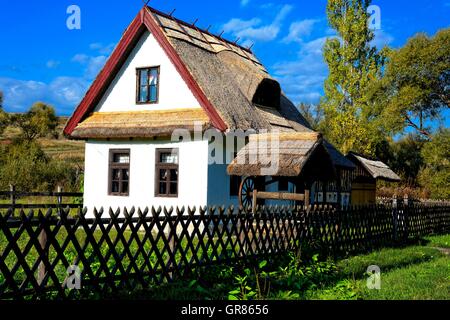 Reet, Thatched Roof Farmhouse Stock Photo