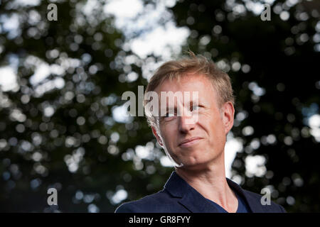 Peter Terrin, the Belgian novelist and short-story writer, at the Edinburgh International Book Festival. Edinburgh, Scotland. 27th August 2016 Stock Photo