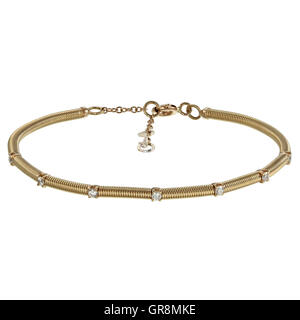 Diamond bracelet with stones on white background Stock Photo