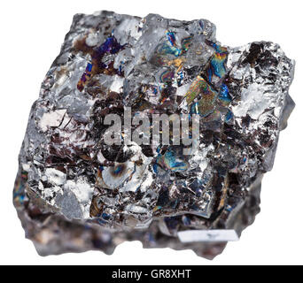 macro shooting of mineral resources - specimen of black coal (anthracite) isolated on white background Stock Photo
