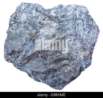 macro shooting of mineral resources - antimony ore stone (Stibnite, antimonite) isolated on white background Stock Photo