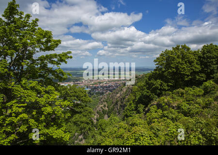 View From The Hexentanzplatz In Thale, Saxony-Anhalt, Germany, Europe Stock Photo