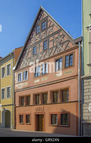 Renovated Half-Timbered House In The Pößnecker Downtown, Thuringia, Germany, Europe