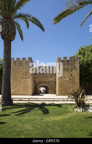 Old City Wall With Gate In Lagos, Algarve, Portugal, Europe Stock Photo