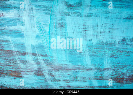 Wooden sufrace just painted blue, grunge background. Stock Photo