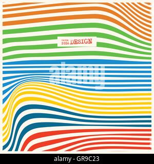 Design monochrome waving lines illusion background. Stock Vector